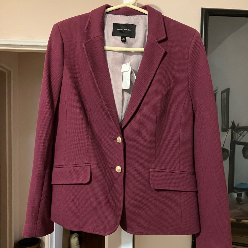 CRANBERRY BANANA REPUBLIC BLAZER - Picture 2 of 3
